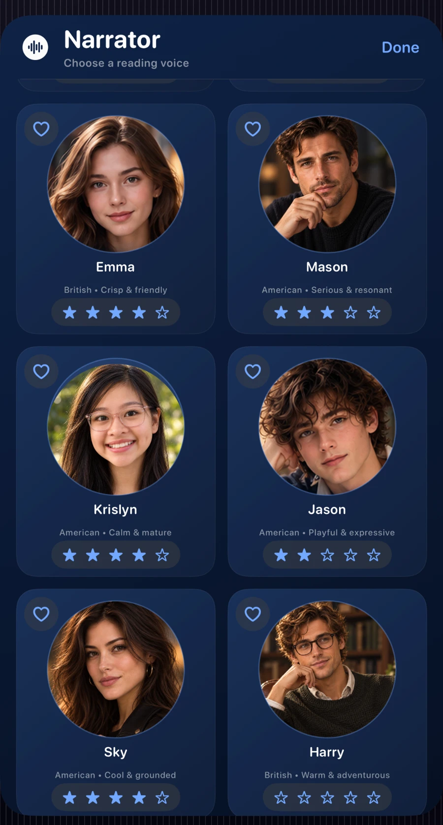 NovaReader 21 AI offline voices — actual app screenshot